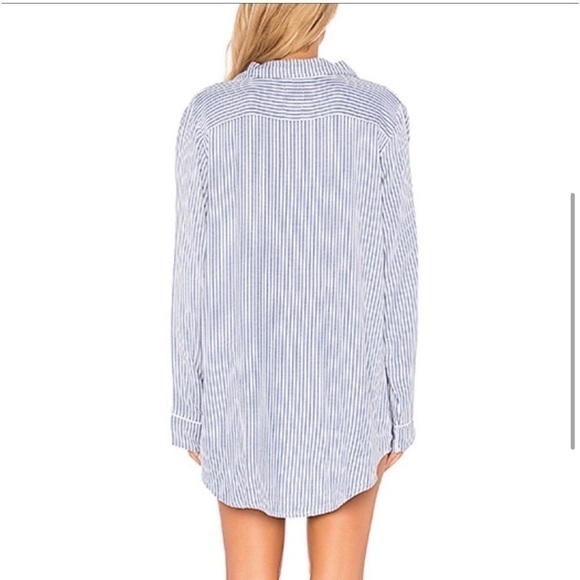 Plush Ultra Soft Boyfriend Striped Sleep shirt NWT - Picture 3 of 12